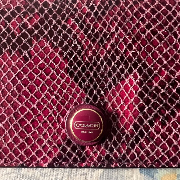 Coach raspberry Snakeskin Wristlet - Picture 2 of 5